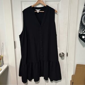 Sleeveless Black V-Neck Ruffle Hem Women’s Top 3x Dress Nine West